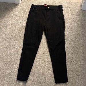 Black Womens Maze Collection Large Elastic Waist Pants Skinny Cut